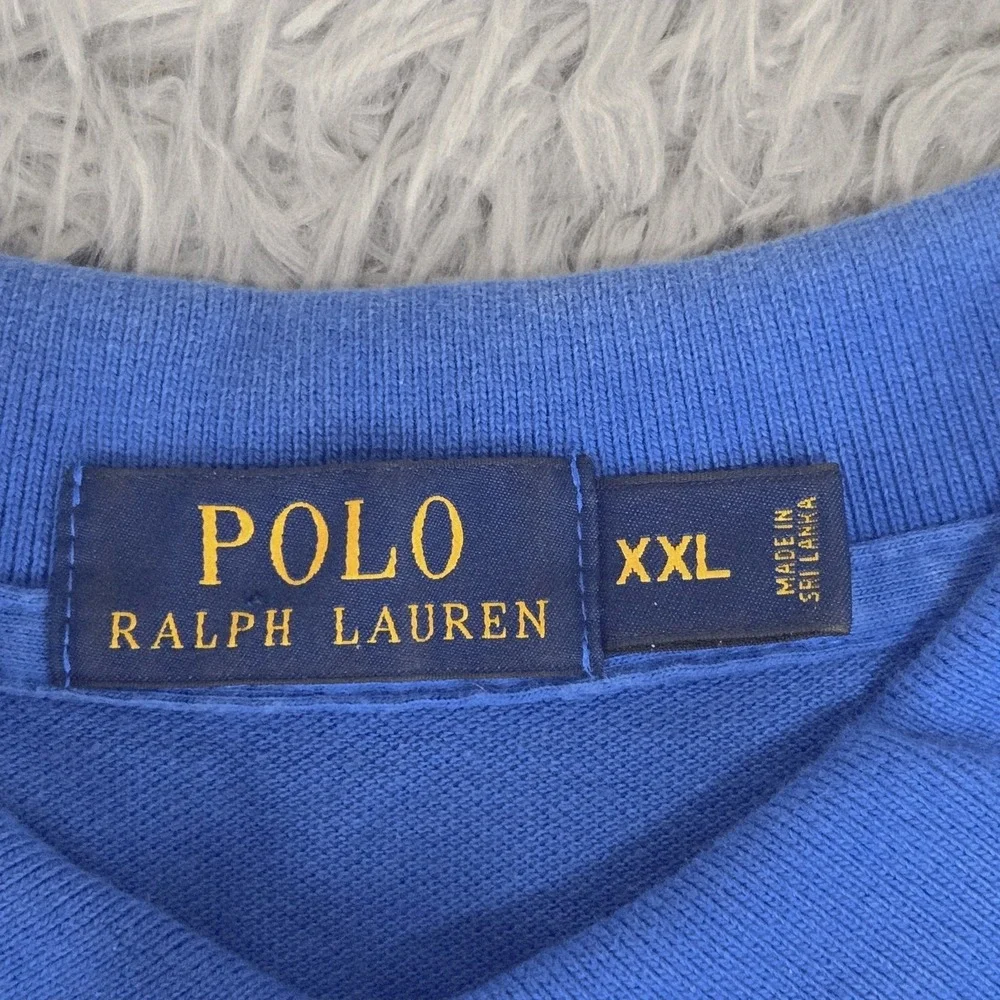 Polo Ralph Lauren Mens 2XL XXL Blue Short Sleeve Rugby Preppy‎ Polo